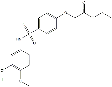 ethyl {4-[(3,4-dimethoxyanilino)sulfonyl]phenoxy}acetate Struktur