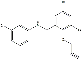 3-chloro-N-[3,5-dibromo-2-(2-propynyloxy)benzyl]-2-methylaniline Struktur