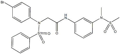 2-[4-bromo(phenylsulfonyl)anilino]-N-{3-[methyl(methylsulfonyl)amino]phenyl}acetamide Struktur