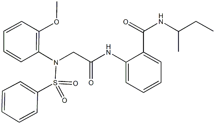 N-(sec-butyl)-2-({[2-methoxy(phenylsulfonyl)anilino]acetyl}amino)benzamide Struktur