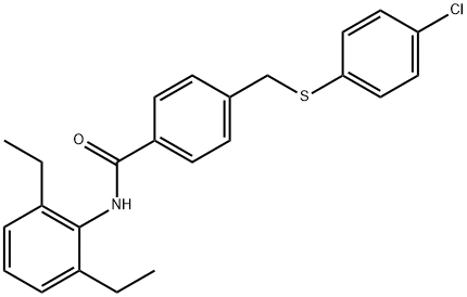 4-{[(4-chlorophenyl)sulfanyl]methyl}-N-(2,6-diethylphenyl)benzamide Struktur