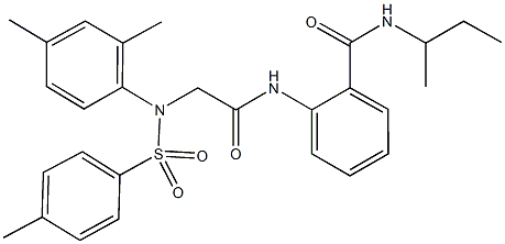 N-(sec-butyl)-2-[({2,4-dimethyl[(4-methylphenyl)sulfonyl]anilino}acetyl)amino]benzamide Struktur