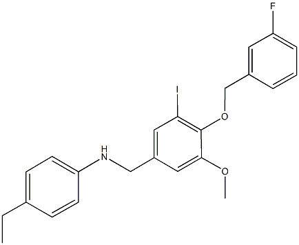 N-(4-ethylphenyl)-N-{4-[(3-fluorobenzyl)oxy]-3-iodo-5-methoxybenzyl}amine Struktur