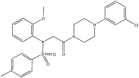 N-{2-[4-(3-chlorophenyl)-1-piperazinyl]-2-oxoethyl}-N-(2-methoxyphenyl)-4-methylbenzenesulfonamide Struktur