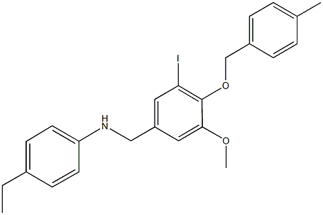 N-(4-ethylphenyl)-N-{3-iodo-5-methoxy-4-[(4-methylbenzyl)oxy]benzyl}amine Struktur