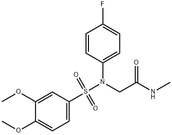 2-{[(3,4-dimethoxyphenyl)sulfonyl]-4-fluoroanilino}-N-methylacetamide Struktur