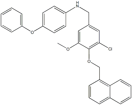 N-[3-chloro-5-methoxy-4-(1-naphthylmethoxy)benzyl]-N-(4-phenoxyphenyl)amine Struktur