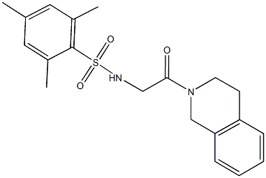 N-[2-(3,4-dihydro-2(1H)-isoquinolinyl)-2-oxoethyl]-2,4,6-trimethylbenzenesulfonamide Struktur