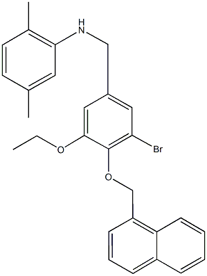 N-[3-bromo-5-ethoxy-4-(1-naphthylmethoxy)benzyl]-N-(2,5-dimethylphenyl)amine Struktur