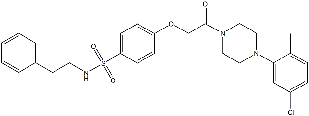 4-{2-[4-(5-chloro-2-methylphenyl)-1-piperazinyl]-2-oxoethoxy}-N-(2-phenylethyl)benzenesulfonamide Struktur