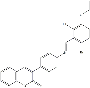 3-{4-[(6-bromo-3-ethoxy-2-hydroxybenzylidene)amino]phenyl}-2H-chromen-2-one Struktur