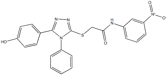 N-{3-nitrophenyl}-2-{[5-(4-hydroxyphenyl)-4-phenyl-4H-1,2,4-triazol-3-yl]sulfanyl}acetamide Struktur