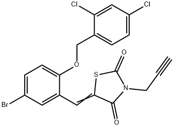 5-{5-bromo-2-[(2,4-dichlorobenzyl)oxy]benzylidene}-3-(2-propynyl)-1,3-thiazolidine-2,4-dione Struktur