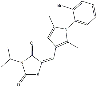 5-{[1-(2-bromophenyl)-2,5-dimethyl-1H-pyrrol-3-yl]methylene}-3-isopropyl-1,3-thiazolidine-2,4-dione Struktur