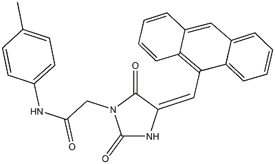 2-[4-(9-anthrylmethylene)-2,5-dioxoimidazolidin-1-yl]-N-(4-methylphenyl)acetamide Struktur