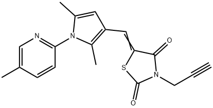 5-{[2,5-dimethyl-1-(5-methylpyridin-2-yl)-1H-pyrrol-3-yl]methylene}-3-prop-2-ynyl-1,3-thiazolidine-2,4-dione Struktur