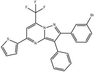 2-(3-bromophenyl)-3-phenyl-5-(2-thienyl)-7-(trifluoromethyl)pyrazolo[1,5-a]pyrimidine Struktur