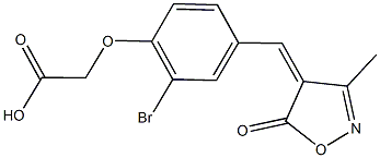 {2-bromo-4-[(3-methyl-5-oxo-4(5H)-isoxazolylidene)methyl]phenoxy}acetic acid Struktur