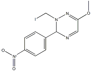 3-{4-nitrophenyl}-2-(iodomethyl)-6-methoxy-2,3-dihydro-1,2,4-triazine Struktur