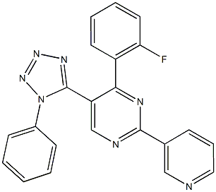 4-(2-fluorophenyl)-5-(1-phenyl-1H-tetraazol-5-yl)-2-pyridin-3-ylpyrimidine Struktur