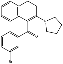 (3-bromophenyl)[2-(1-pyrrolidinyl)-3,4-dihydro-1-naphthalenyl]methanone Struktur