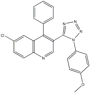 4-[5-(6-chloro-4-phenyl-3-quinolinyl)-1H-tetraazol-1-yl]phenyl methyl ether Struktur