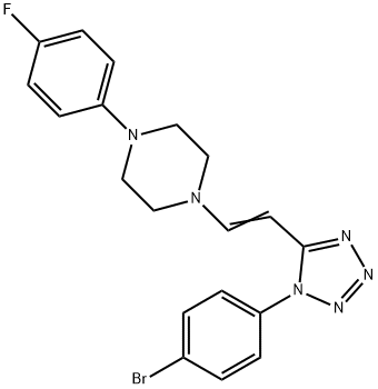 1-{2-[1-(4-bromophenyl)-1H-tetraazol-5-yl]vinyl}-4-(4-fluorophenyl)piperazine Struktur