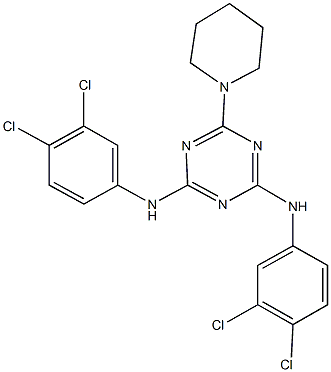 N~2~,N~4~-bis(3,4-dichlorophenyl)-6-piperidin-1-yl-1,3,5-triazine-2,4-diamine Struktur