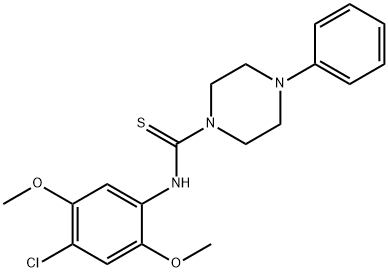 N-(4-chloro-2,5-dimethoxyphenyl)-4-phenyl-1-piperazinecarbothioamide Struktur