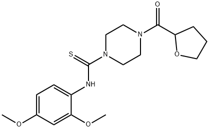 N-(2,4-dimethoxyphenyl)-4-(tetrahydro-2-furanylcarbonyl)-1-piperazinecarbothioamide Struktur