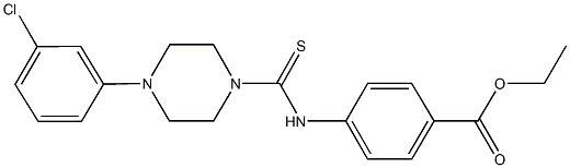 ethyl 4-({[4-(3-chlorophenyl)-1-piperazinyl]carbothioyl}amino)benzoate Struktur