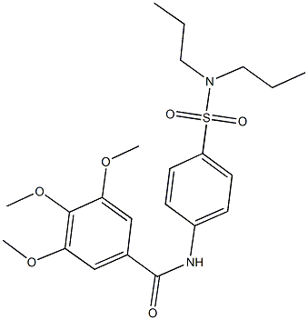 N-{4-[(dipropylamino)sulfonyl]phenyl}-3,4,5-trimethoxybenzamide Struktur