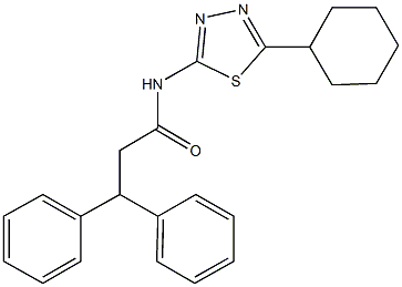 N-(5-cyclohexyl-1,3,4-thiadiazol-2-yl)-3,3-diphenylpropanamide Struktur