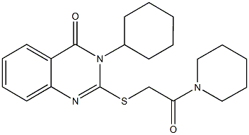 3-cyclohexyl-2-{[2-oxo-2-(1-piperidinyl)ethyl]sulfanyl}-4(3H)-quinazolinone Struktur