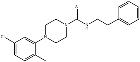 4-(5-chloro-2-methylphenyl)-N-(2-phenylethyl)-1-piperazinecarbothioamide Struktur