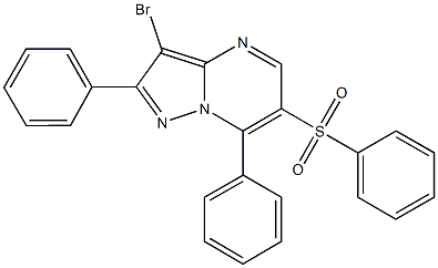 3-bromo-2,7-diphenylpyrazolo[1,5-a]pyrimidin-6-yl phenyl sulfone Struktur