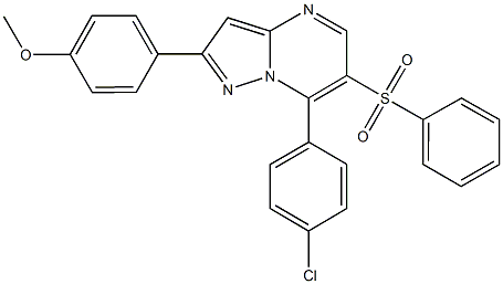 7-(4-chlorophenyl)-2-(4-methoxyphenyl)pyrazolo[1,5-a]pyrimidin-6-yl phenyl sulfone Struktur