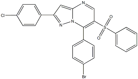 7-(4-bromophenyl)-2-(4-chlorophenyl)pyrazolo[1,5-a]pyrimidin-6-yl phenyl sulfone Struktur