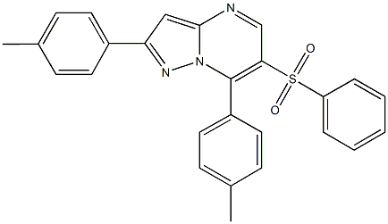 2,7-bis(4-methylphenyl)pyrazolo[1,5-a]pyrimidin-6-yl phenyl sulfone Struktur