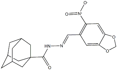 N'-({6-nitro-1,3-benzodioxol-5-yl}methylene)-1-adamantanecarbohydrazide Struktur