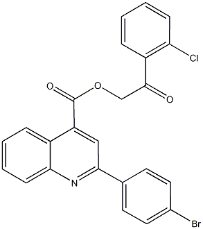 2-(2-chlorophenyl)-2-oxoethyl 2-(4-bromophenyl)-4-quinolinecarboxylate Struktur