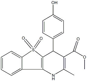 methyl 4-(4-hydroxyphenyl)-2-methyl-1,4-dihydro[1]benzothieno[3,2-b]pyridine-3-carboxylate 5,5-dioxide Struktur