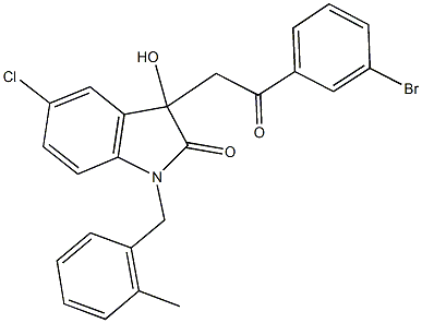 3-[2-(3-bromophenyl)-2-oxoethyl]-5-chloro-3-hydroxy-1-(2-methylbenzyl)-1,3-dihydro-2H-indol-2-one Struktur