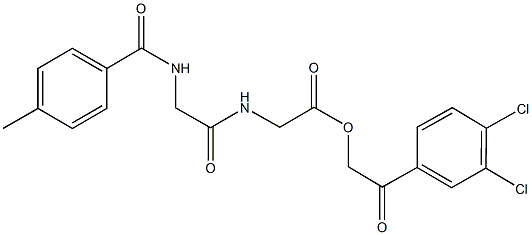 2-(3,4-dichlorophenyl)-2-oxoethyl ({[(4-methylbenzoyl)amino]acetyl}amino)acetate Struktur