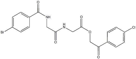 2-(4-chlorophenyl)-2-oxoethyl ({[(4-bromobenzoyl)amino]acetyl}amino)acetate Struktur