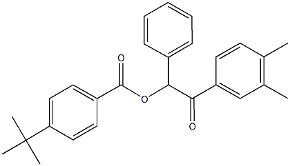 2-(3,4-dimethylphenyl)-2-oxo-1-phenylethyl 4-tert-butylbenzoate Struktur