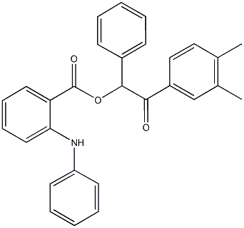 2-(3,4-dimethylphenyl)-2-oxo-1-phenylethyl 2-anilinobenzoate Struktur