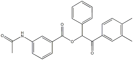 2-(3,4-dimethylphenyl)-2-oxo-1-phenylethyl 3-(acetylamino)benzoate Struktur