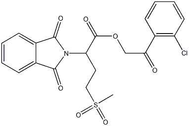 2-(2-chlorophenyl)-2-oxoethyl 2-(1,3-dioxo-1,3-dihydro-2H-isoindol-2-yl)-4-(methylsulfonyl)butanoate Struktur