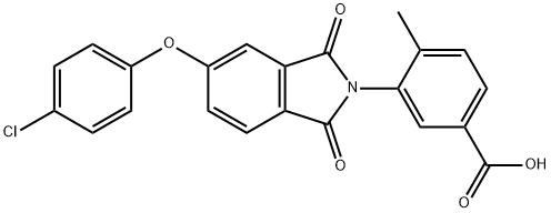 3-[5-(4-chlorophenoxy)-1,3-dioxo-1,3-dihydro-2H-isoindol-2-yl]-4-methylbenzoic acid Struktur